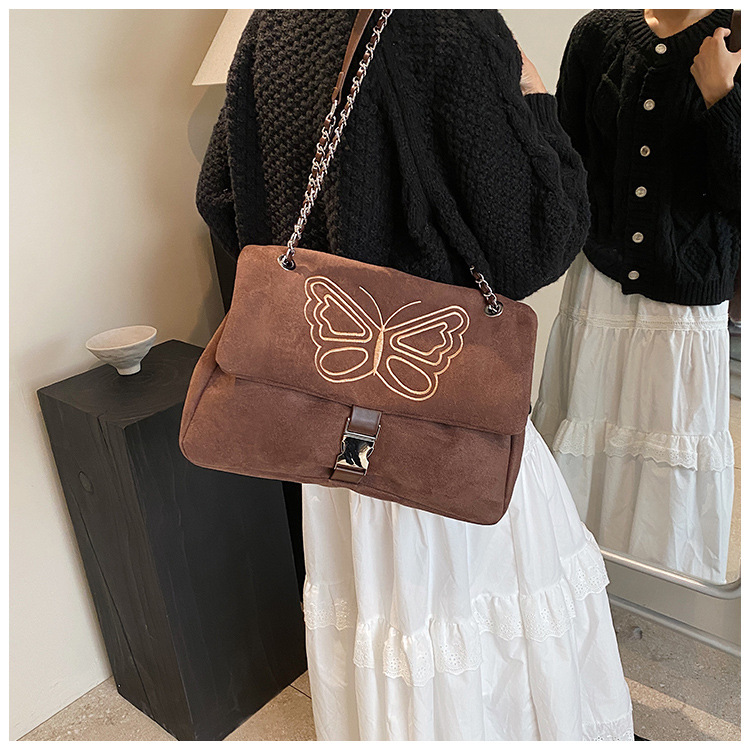 Nuova borsa a tracolla con catena monospalla di grande capacità, borsa da donna, borsa a tracolla con farfalla ricamata, borsa Maillard_voghion.com