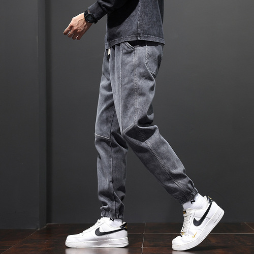 Men's Winter Outdoor Denim Jeans Four-Directional Stretch Comfortable Fitting Comfortable Pants Wrinkle-Resistant Loose Comfortable Casual Pants