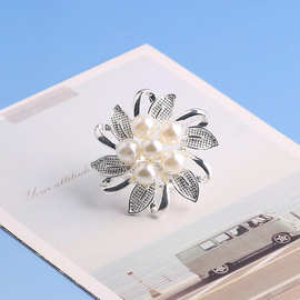 韩版高档网红风花束胸针气质优雅礼服西装珍珠水钻胸花饰品丝巾扣