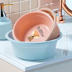 洗面器、大型、丸型プラスチック洗面器、学生洗濯洗面器、野菜洗面器、厚く深めの洗面器