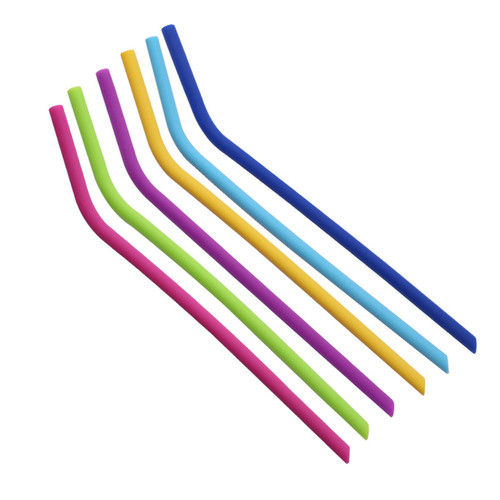 Silicone straw drinking tube silicone milk tea curved straw juice soft thin straw children's food supplement silicone straw