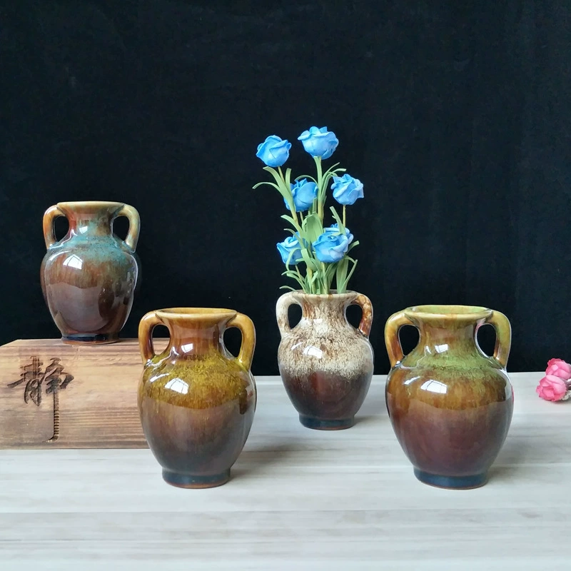 Замена печи керамическая ваза ремесла креативные производители украшения дома Европейский цветок настольная бинауральная модель комната Гидропоника