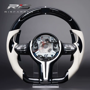 BMW boyalı ağ deşikli dəri kəmərli LED düz alt sükan F30F10F11F15F16F20F25 üçün