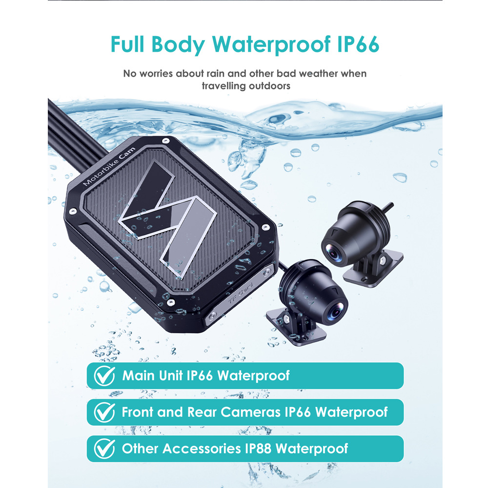 Cross-Border Best-Selling Motorcycle Dashcam with Wifi, Waterproof, Anti-Shake, 1080P Video Recording, Specifically for Motorcycle Travel