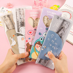 Student cartoon ruler set cute children's stationery multifunctional ruler set triangle plate protractor ruler wholesale