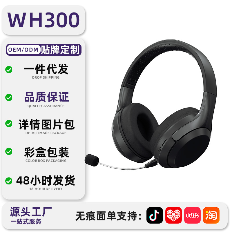 New Wh300 Over-Ear Headphones with Ultra-Long Battery Life, Microphone, Enhanced Call Quality, Wireless Bluetooth Headset Manufacturer New Wh300 Over-Ear Headphones with Ultra-Long Battery Life, Microphone, Enhanced Call Quality, Wireless Bluetooth Headset Manufacturer