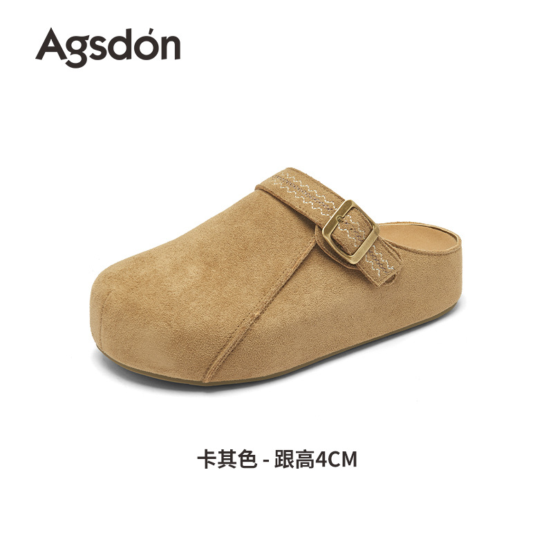 Zapatos de Dengbocken 2026 nueva primavera de un pedazo de zapatillas de fondo grueso perezoso super caliente zapatillas de cabeza media