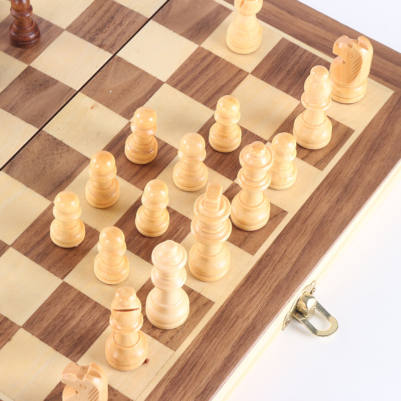 Juego de ajedrez magnético tablero de ajedrez de madera plegable portátil juego de ajedrez de madera maciza