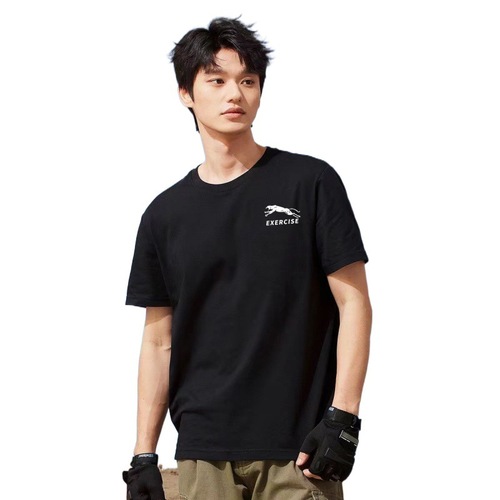 Men's slim-fit simple stylish small logo print short-sleeve summer comfortable slimming versatile innerwear base layer