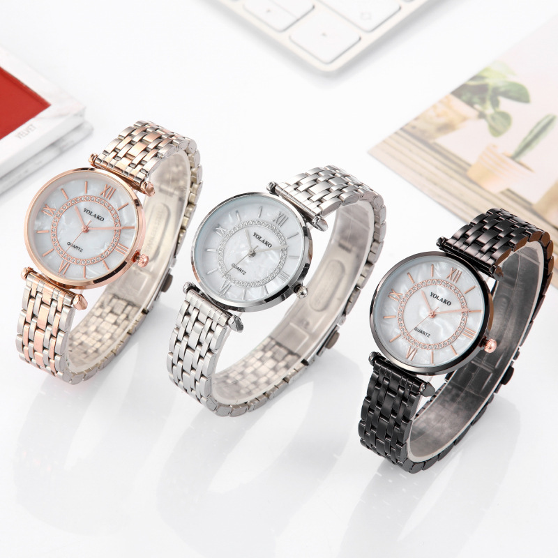 Montre à quartz pour femme Sky Star pour bébé, montre à grande roue tendance la plus vendue, montre pour femme avec bracelet en acier_voghion.com