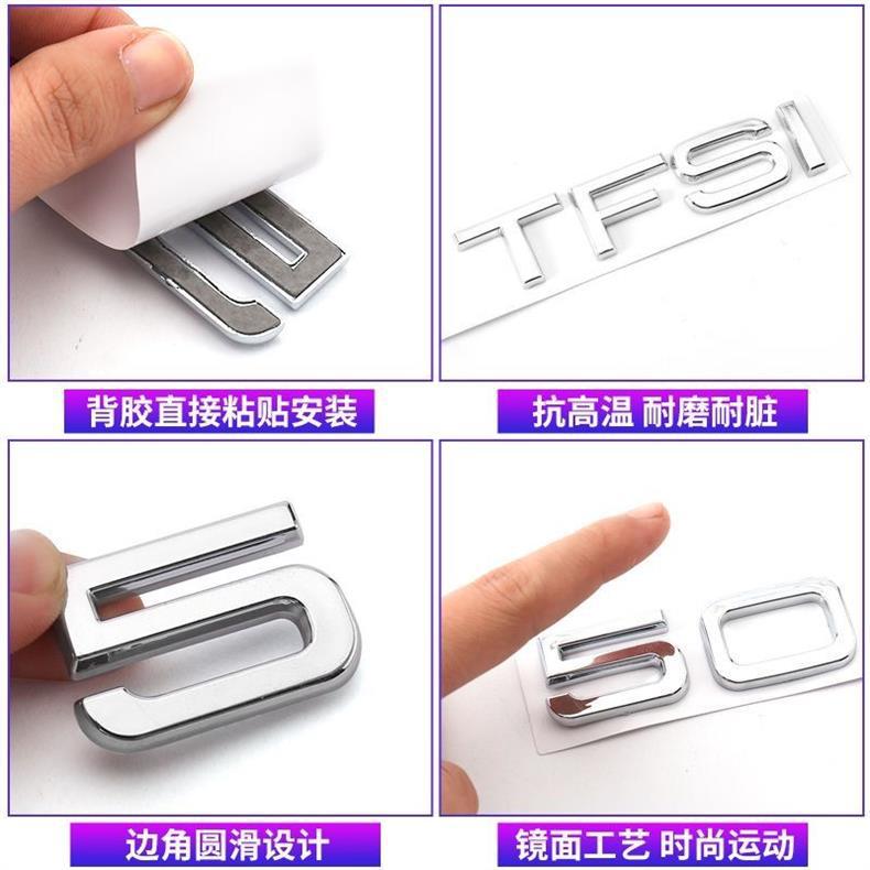 Suitable for Audi Q7 rear emblem modification, 40/45/55 TFSI engine displacement, 3.0T/3.6/4.2, lettered rear emblem sticker