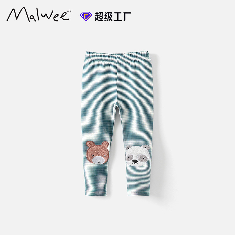Transfronterizo malwee niñas leggings rayadas primavera y otoño nuevos pantalones de cintura elástica para niños europeos y estadounidenses ropa infantil image 6