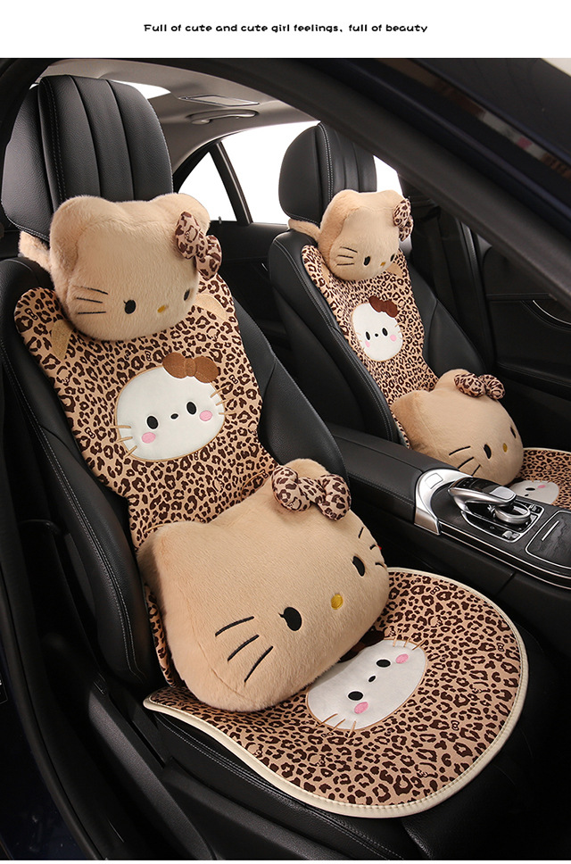Car Headrest and Lumbar Support Cartoon Kt Cat Headrest Pillow, Car Headrest for All Seasons, Lumbar Pillow, Neck Pillow, Car Headrest