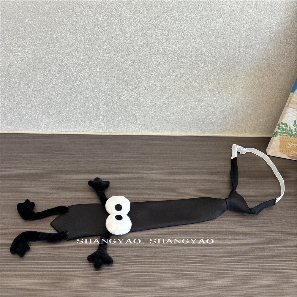 Design Genitore-Figlio Senso Nero Piccola Palla di Carbone Cartone Animato Nodo Maglietta Accessorio Personalità Moda Versatile Piccola Cravatta_voghion.com