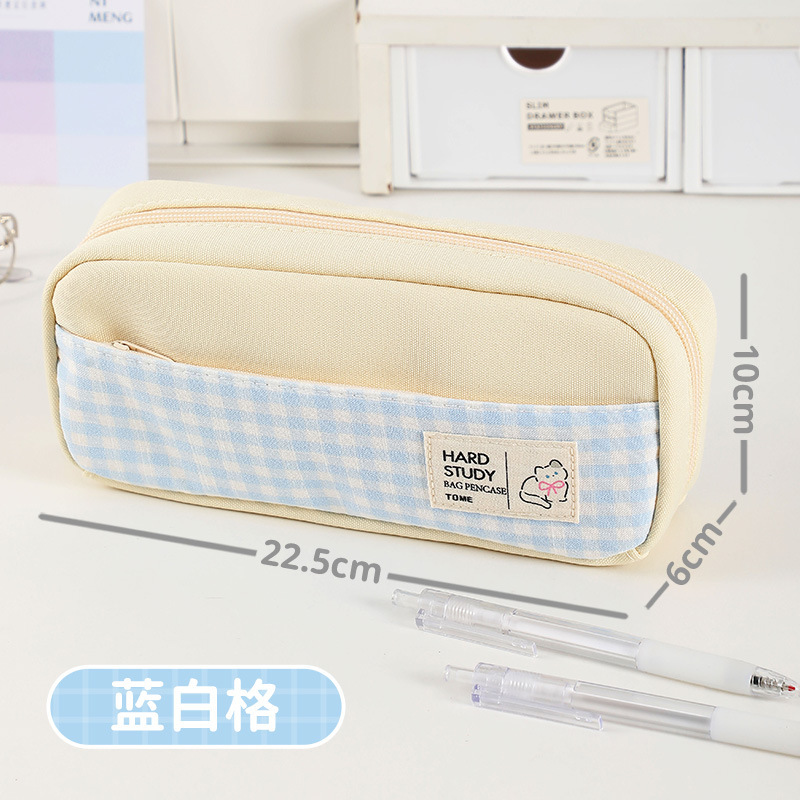 TOME チェック柄シリーズ 女の子筆袋 小学生 中学生 文具バッグ かわいい鉛筆バッグ卸売|undefined