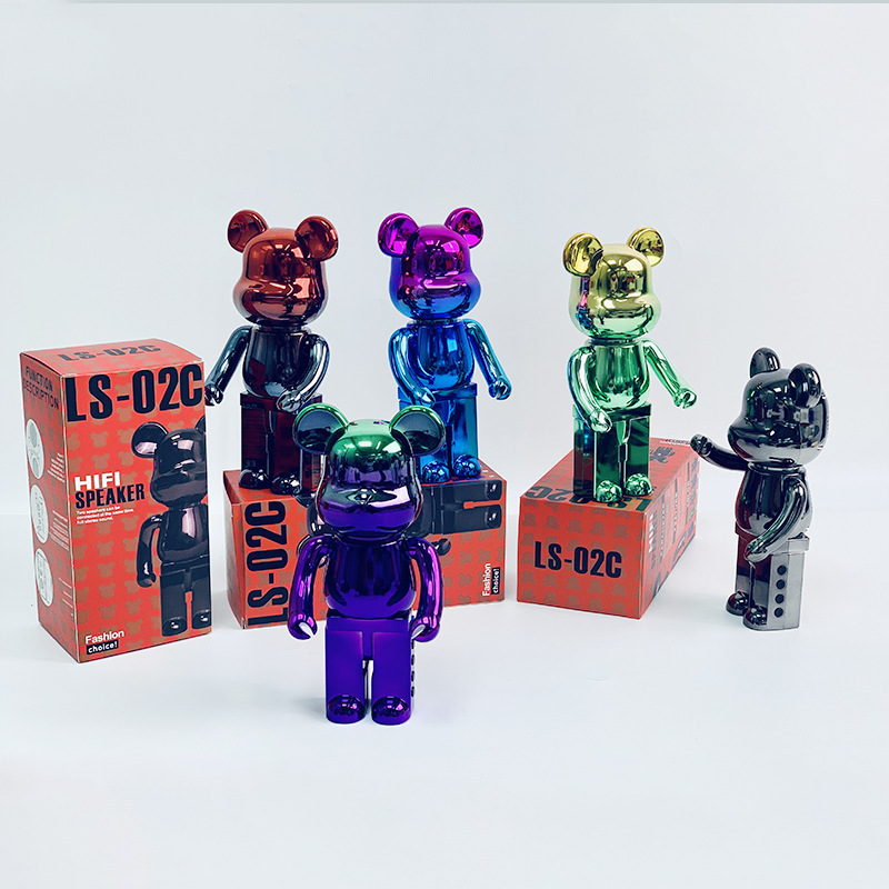 工场ホット贩売ワイヤレスbluetoothスピーカーLS-02ミニ暴力クマ絵画落书きメッキオーディオ漫画ギフト|undefined