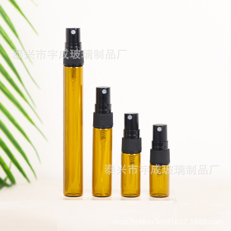 厂家供应 茶色玻璃螺口香水瓶分装试管 10ml 2ml 3ml 香水喷雾瓶
