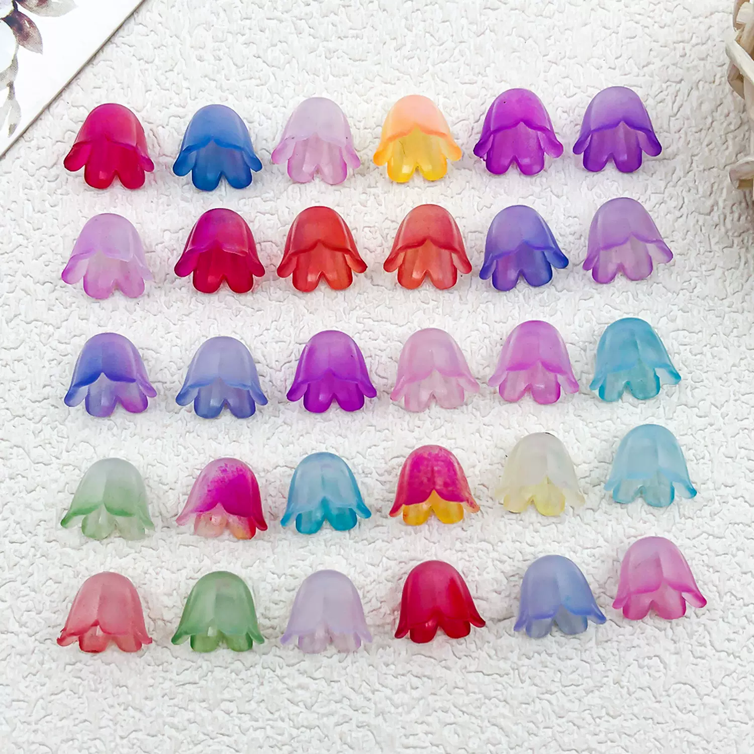 亚克力风铃花珍珠色铃兰约11*9m立体花朵古风DIY饰品耳环发簪配件