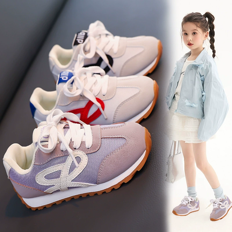 Спортивная обувь для девочек 2025 весна и осень новая детская обувь дышащая мягкая подошва обувь для мальчиков повседневная обувь