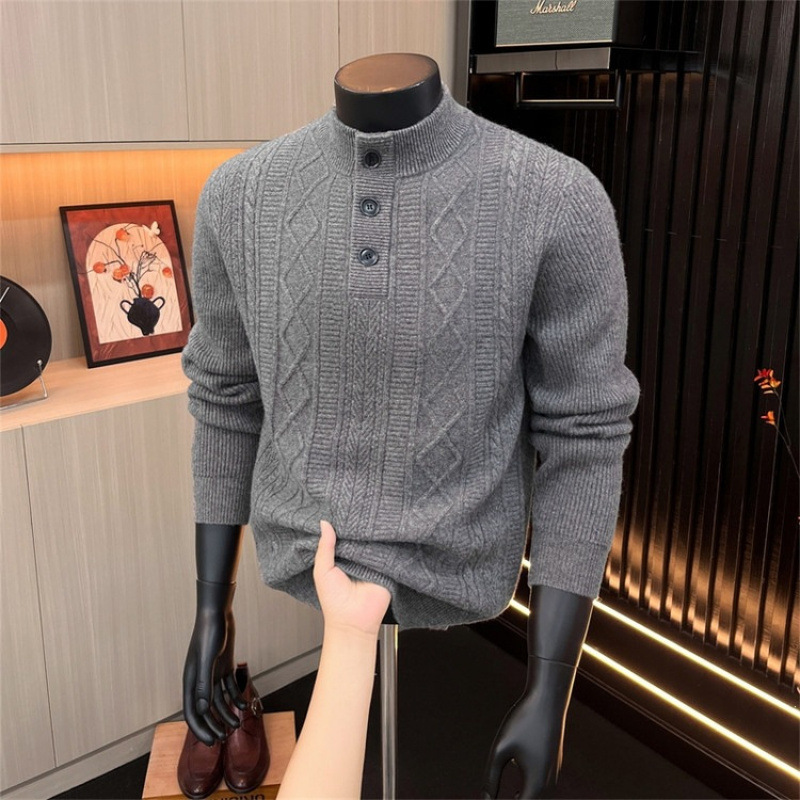 2026 Fall/Winter New Men's Heavyweight Thickened Wool Sweater, Australian Merino Wool Long Sleeve Sweater for Men