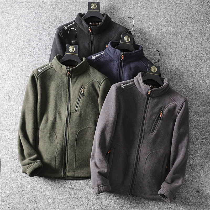 Новая осенне-зимняя толстовка из утолщенного флиса, мужское повседневное пальто на флисовой подкладке, ветрозащитная спортивная куртка, модная флисовая куртка
