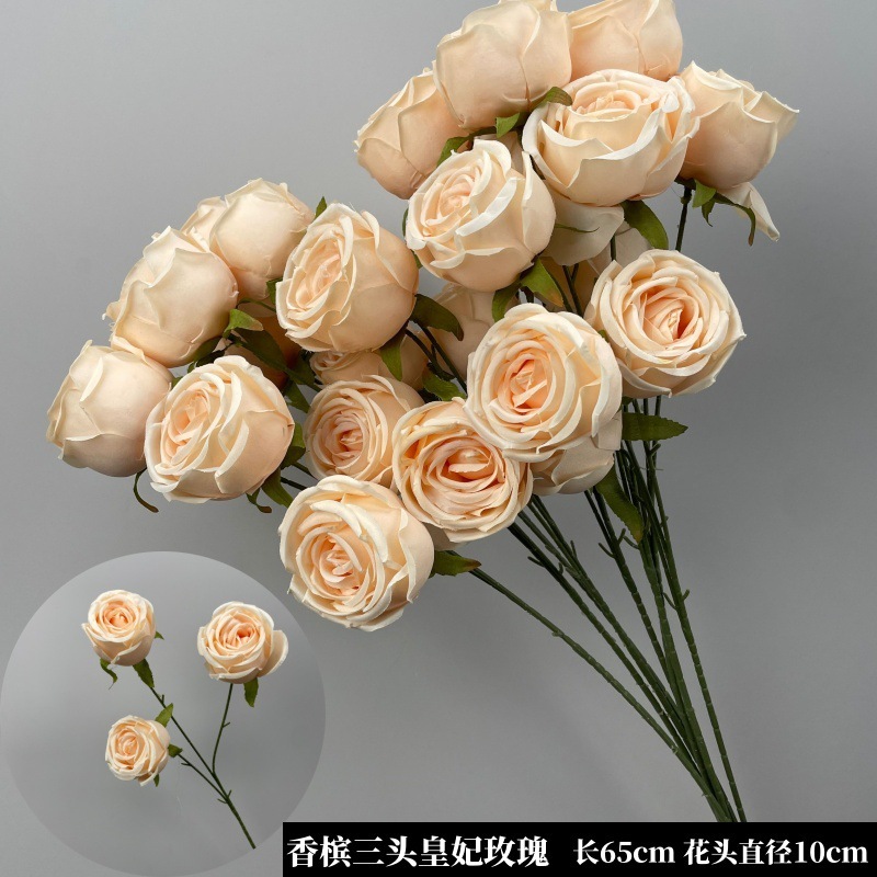 シャンパン色の結婚式の花の花の花の材料の結婚祝いの装飾の花の講堂の装飾の花のプラスチックの花の道は花の造花を導いています。|undefined