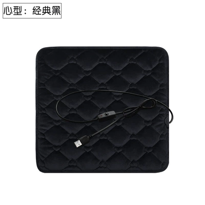 Car Heated Seat Cushion Winter Seat Pad Office Short Plush USB Plug Seat Cover Square Pad Electric Heating Car Accessory (Multi-function pad) - usb-interface-single-sheet-black-5v