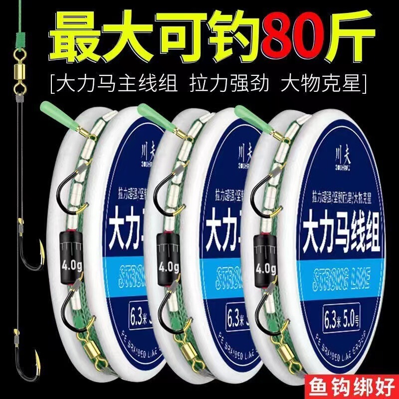 Dali Horse Line Components Product Main Line Set Tied Sub-Line Double Hook Platform Fishing Set Combination Full Set Tied with Large Hooks