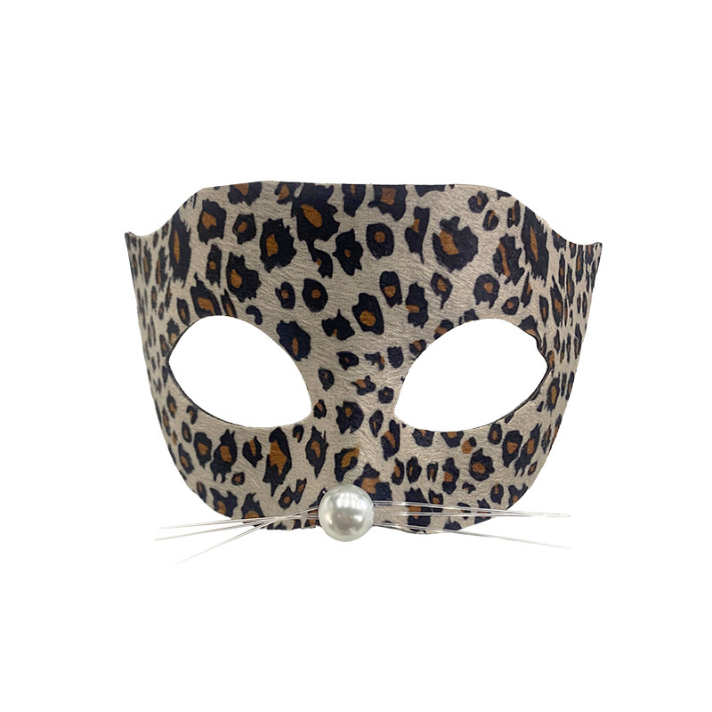 Carnaval máscara de leopardo mitad cara bar femenina máscara de baile de máscaras accesorios en vivo nicho máscara de leopardo avanzada