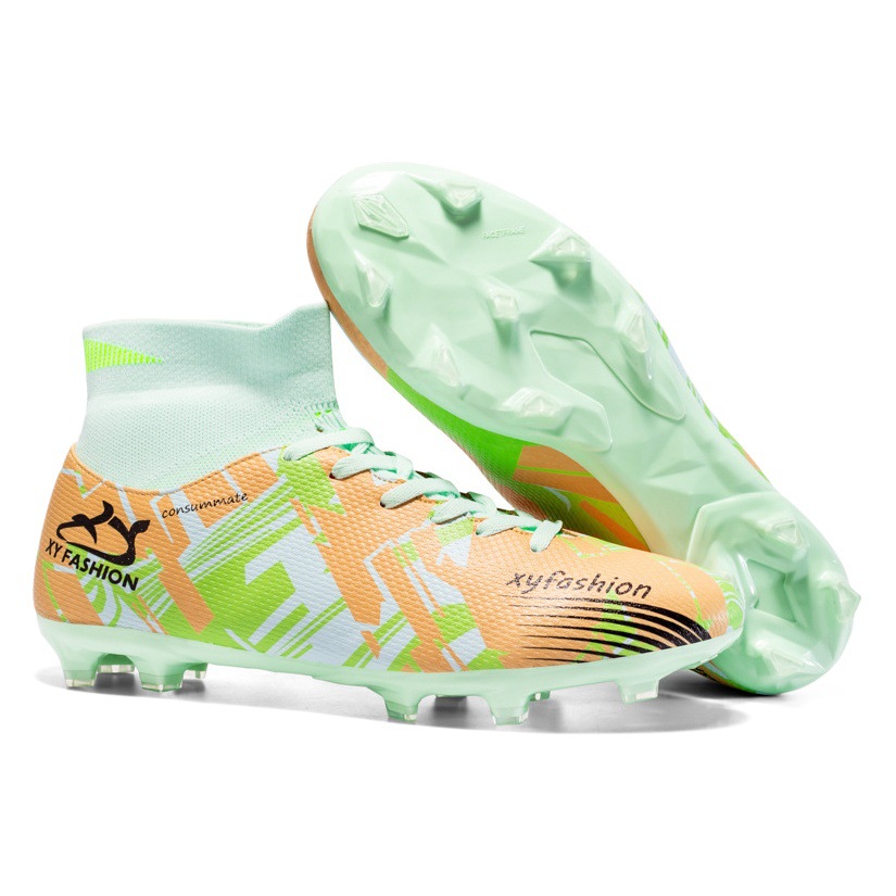 Binbinniao fábrica directa transfronteriza zapatos de Fútbol de los hombres de uñas largas de alta superior transpirable zapatos de entrenamiento deportivo de los hombres de Fútbol