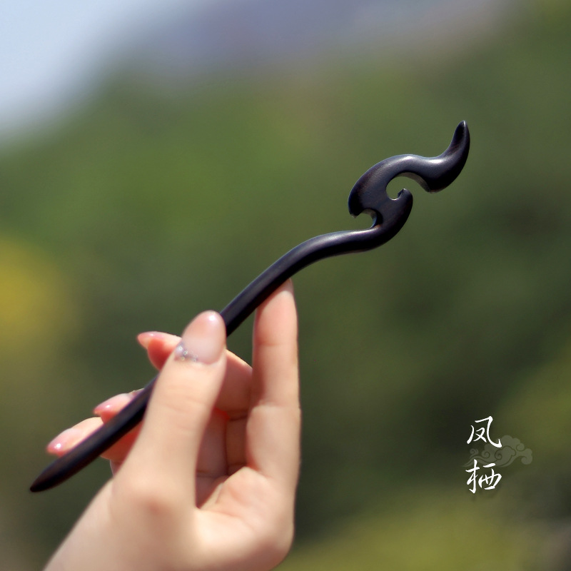 Xiangyun horquilla estilo antiguo simple diario de alto grado updo horquilla de madera nuevo estilo chino accesorios para el cabello palillos de ébano al por mayor