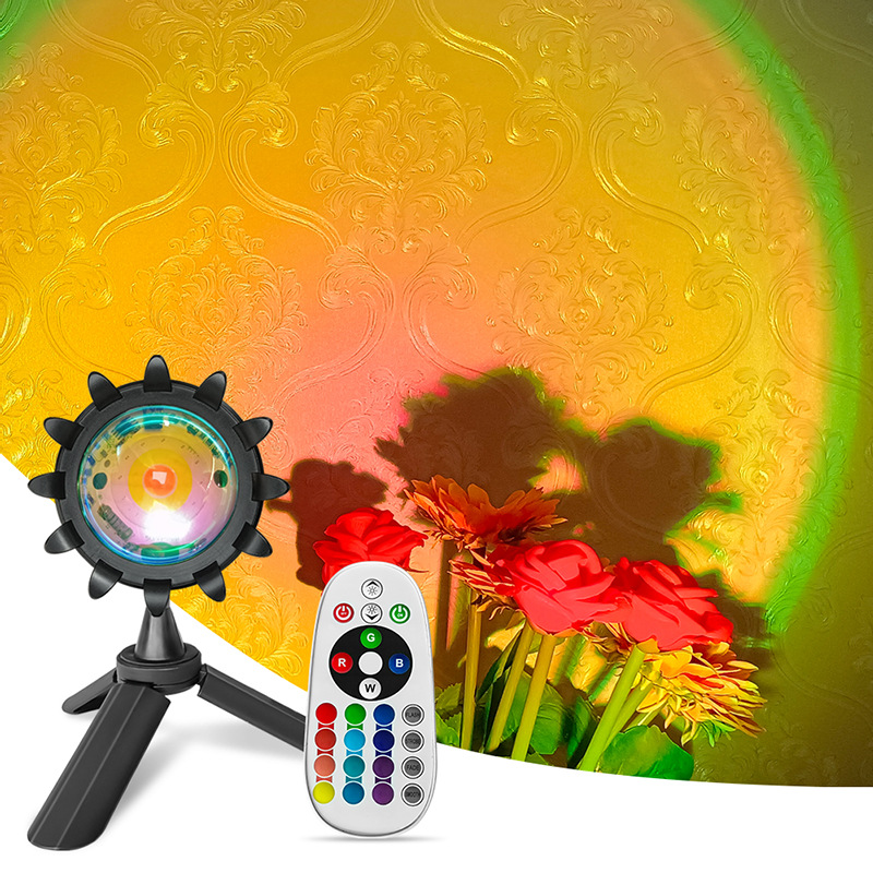 Led三脚架网红日落灯客厅投影夕阳灯氛围落日灯拍照摄影补光台灯