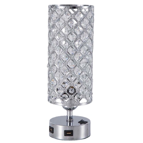 Cross-border special supply of modern simple crystal USB table lamp warm wave temperature hollow living room dining room bedroom bedside table lamp
