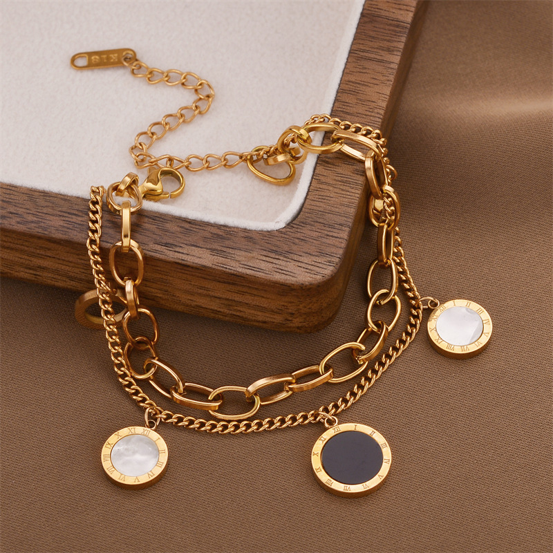 Joyas transfronterizas europeas y americanas Pulsera de acero de titanio de todo fósforo Versión coreana del temperamento bohemio Pulsera de acero de titanio que no se desvanece Joyería femenina