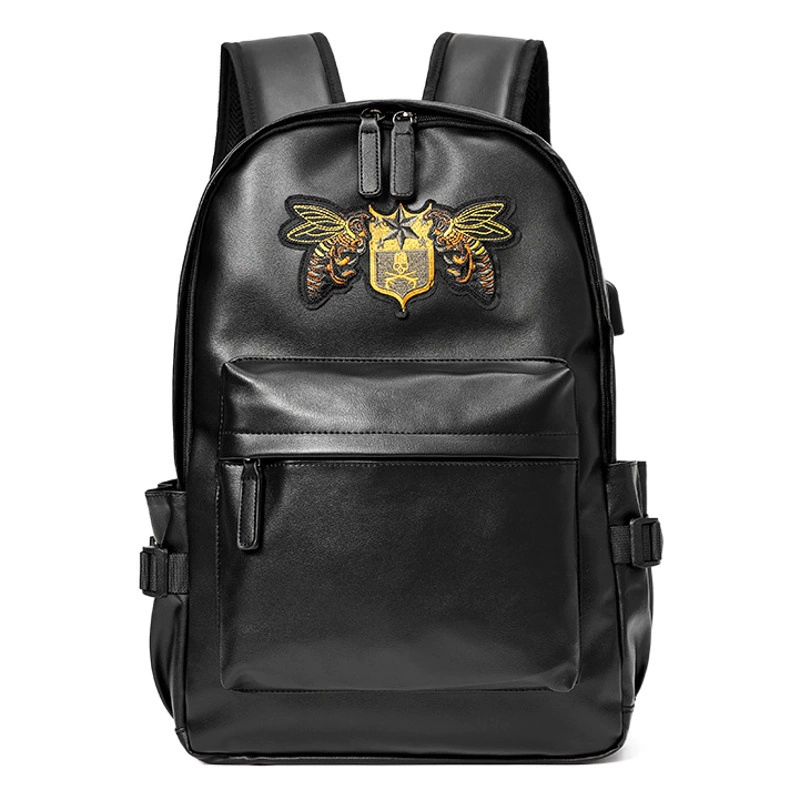 Новый мужской рюкзак 2025 года с вышитым узором, модный брендовый рюкзак для студентов, школьный ранец, рюкзак для ноутбука, трендовый