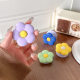 Mobile phone airbag bracket ins style Japanese style fresh three-dimensional frosted dopamine color flower adhesive retractable
