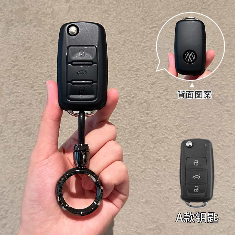 폭스바겐 모델 A 매트 블랙 + 브라이트 건 라운드 버클