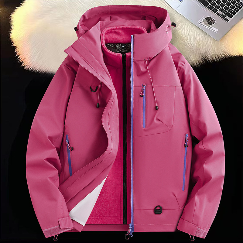 冲锋衣定制男女款三合一可拆卸户外旅行露营登山服企业团体工作服|undefined