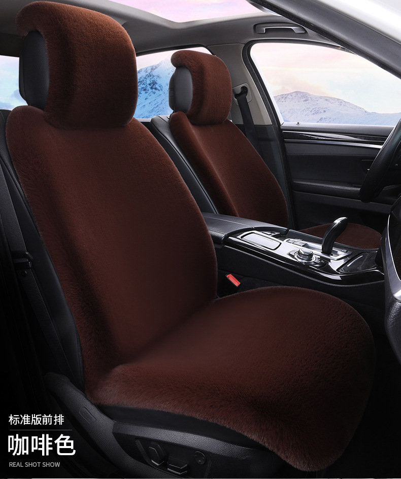 Cross-border 2026 new winter rabbit fur plush seat cushion with lumbar support, thickened car seat pad, car interior seat cushion, non-slip