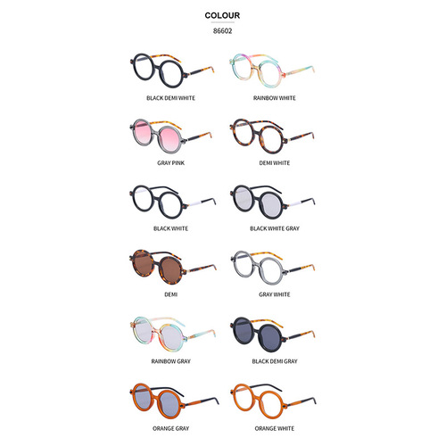 European and American fashion thick-frame round-frame sunglasses for men, sun protection and anti-blue light frames, women's trendy sunglasses, cross-border wholesale