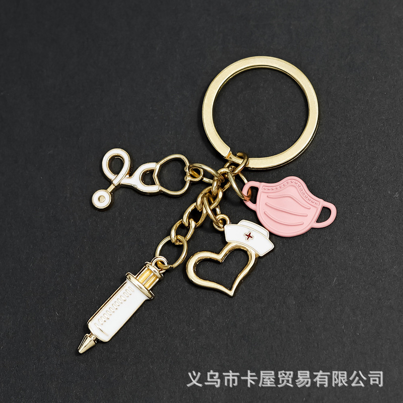 Medical Nurse suit Keychain Syringe Stethoscope Mask Hat Keychain Nurse Medical Bag Pendant Medical Nurse suit Keychain Syringe Stethoscope Mask Hat Keychain Nurse Medical Bag Pendant