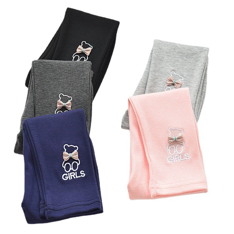 Leggings, thin trousers girl's with bow, 2022 collection, slim fit