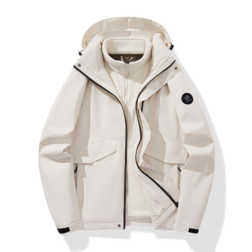 Outdoor jacket logo thickened down cotton windbreaker jacket windproof waterproof jacket work clothes printed