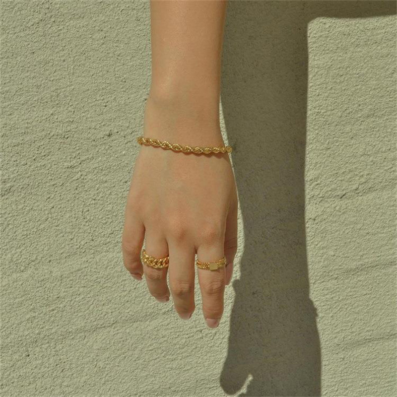 304 Stainless Steel Material Geometric Pattern PVD Coated Geometric 304 Stainless Steel Simple Style Waterproof Non Tarnish 304 Stainless Steel Bracelets