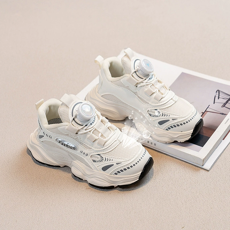 2025 весна и осень новая вращающаяся пряжка для мальчиков легкая дышащая сетка спортивная обувь для девочек