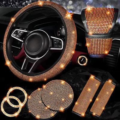 Belt Shoulder Pads, Cup Mat, Steering wheel cover - orange-38cm