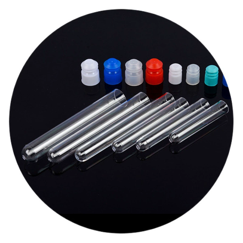 Пластиковая пробирка, одноразовая прозрачная пробирка 12/15/16/20 с крышкой, жесткая пробирка PS