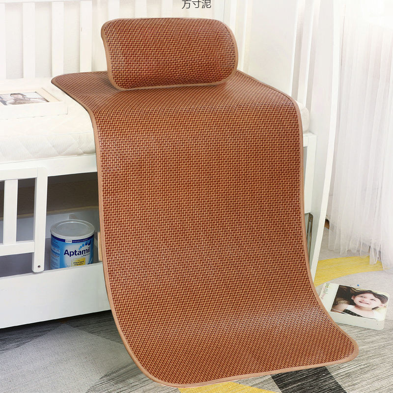 Baby Crib Ice Silk Mat Baby Cooling Mat Children's Kindergarten Nap Mat Summer Double-Sided Rattan Mat Factory