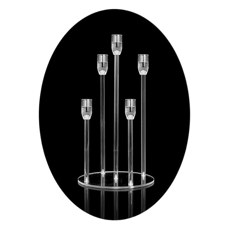 Transfronterizo especial para nuevo acrílico transparente vela electrónica candelabro fiesta de cumpleaños restaurante occidental Decoración de mesa adornos
