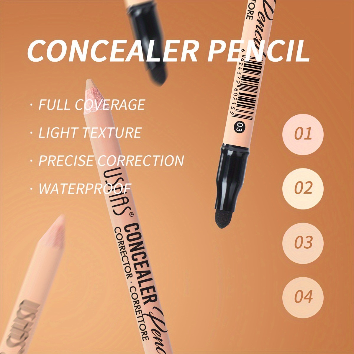 Corrector de punto transfronterizo de USHAS europeo y americano, cobertura duradera del acné, brillo de la piel, lápiz corrector hidratante P1035